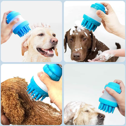 Soft Silicone Pet Bath Brush – 2-in-1 Shampoo & Massage Grooming Tool for Dogs and Cats