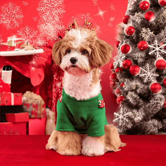 Christmas Elk Dog Dress with Soft Fabric and Festive Design