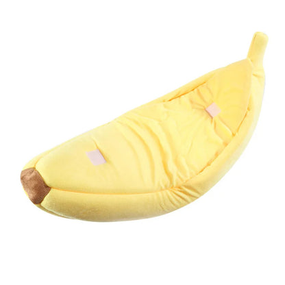 Mango™ Banana-Shaped Pet Bed with Plush Comfort and Semi-Enclosed Design