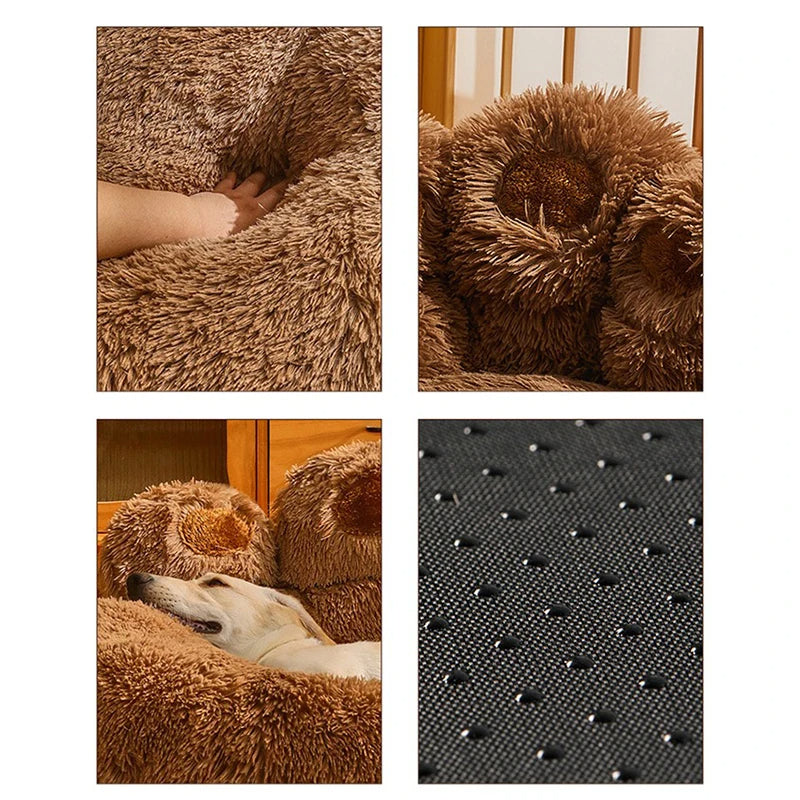 Luna™ Paw Plush Dog Bed – Cozy Comfort with a Playful Touch