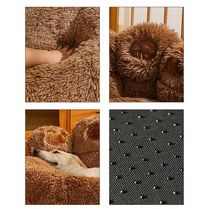Luna™ Paw Plush Dog Bed – Cozy Comfort with a Playful Touch