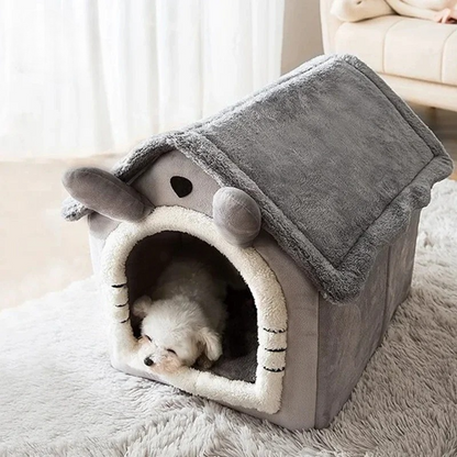 Teddy™ Cozy Cottage Pet House – Foldable Comfort for Cats & Small Dogs