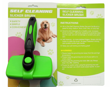 Self Cleaning Pet Grooming Brush Stainless Steel Slicker Comb for Dogs and Cats