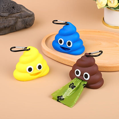 Poop Bag Dispenser for Pets with Carabiner Clip and Fun Design
