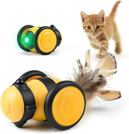 Ziggy™ Remote-Controlled Cat Toy with LED Light and Feather Attachment