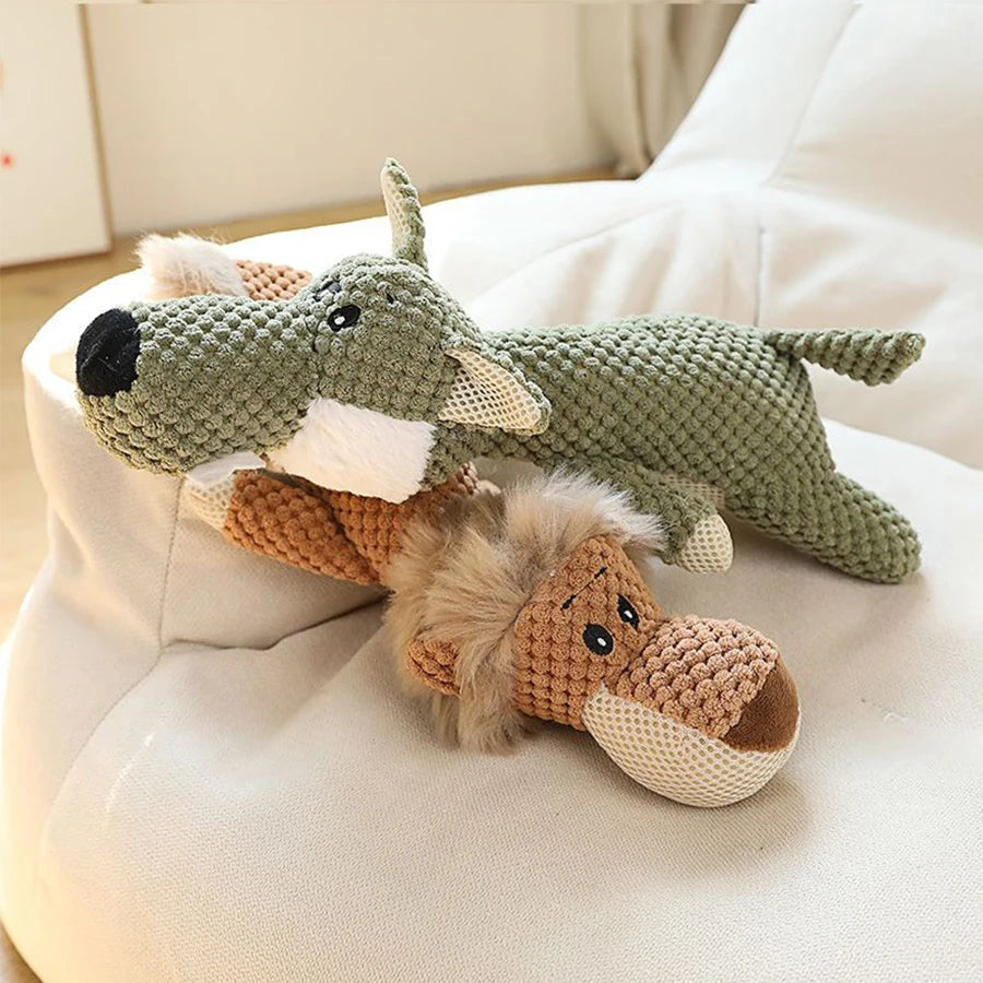 Max™ Plush Animal Dog Toy - Bite-resistant squeaky fun for endless play