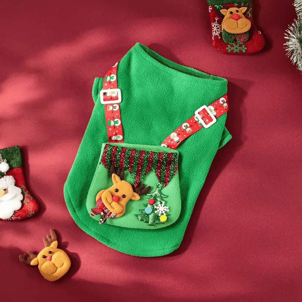 Christmas Elk Dog Dress with Soft Fabric and Festive Design