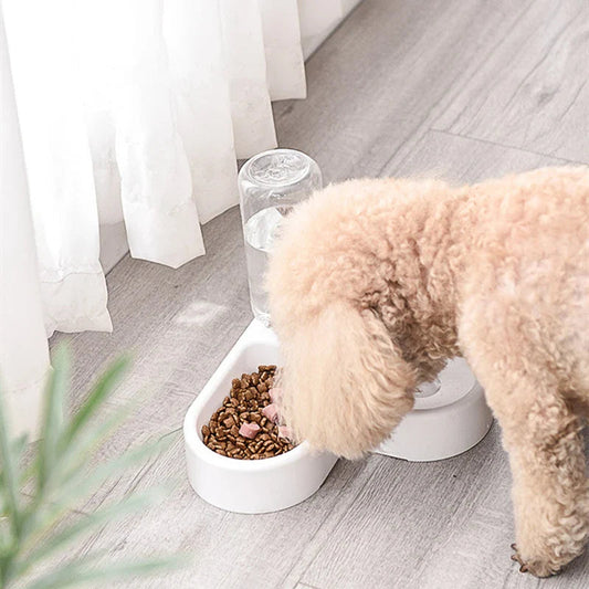 Automatic Pet Feeder & Water Dispenser – Smart 2-in-1 Corner-Saving Design