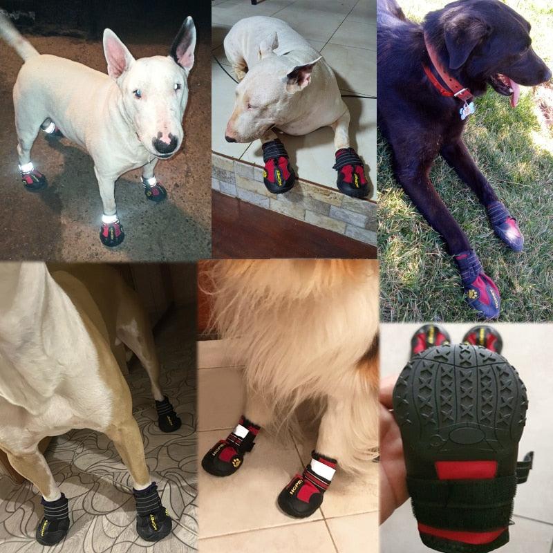 Waterproof Non-Slip Dog Shoes with Reflective Straps and Adjustable Fit