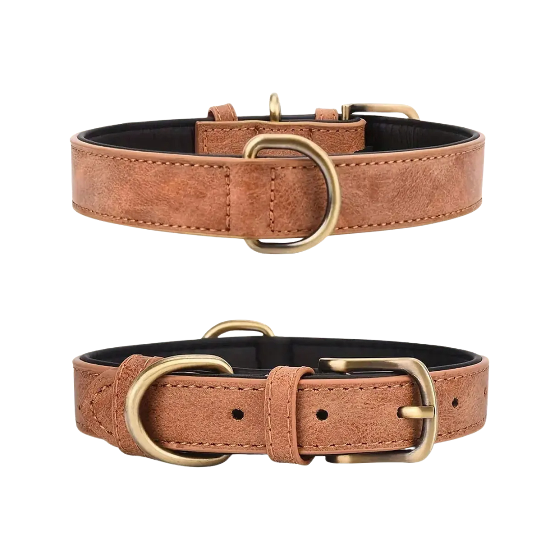 Rufus™ Vintage Leather Dog Collar