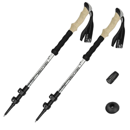Adjustable 3-Section Aluminum Trekking Poles for Hiking & Climbing