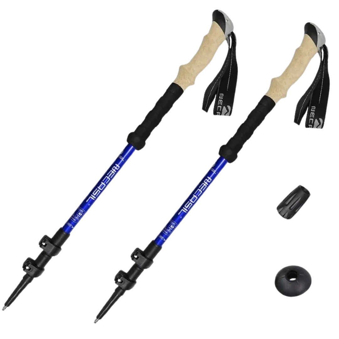 Adjustable 3-Section Aluminum Trekking Poles for Hiking & Climbing