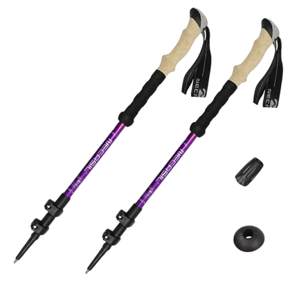 Adjustable 3-Section Aluminum Trekking Poles for Hiking & Climbing