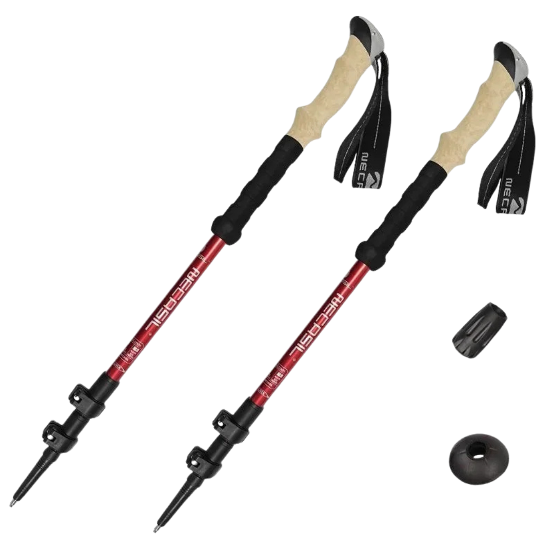 Adjustable 3-Section Aluminum Trekking Poles for Hiking & Climbing