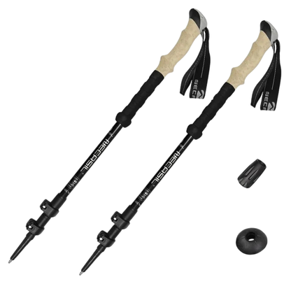 Adjustable 3-Section Aluminum Trekking Poles for Hiking & Climbing