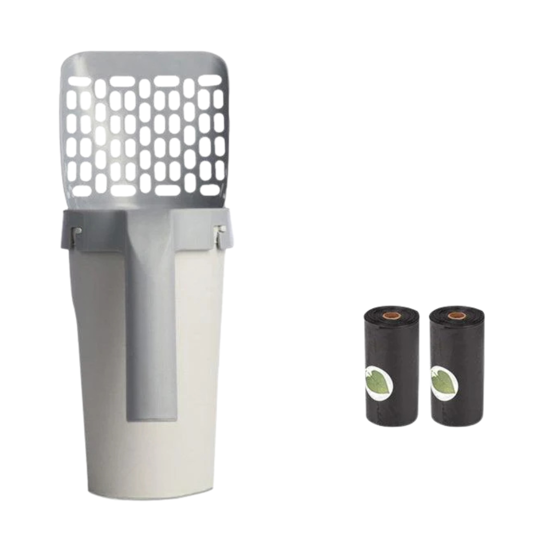 Self-Cleaning Cat Litter Scoop – With Built-In Waste Bin and Bags