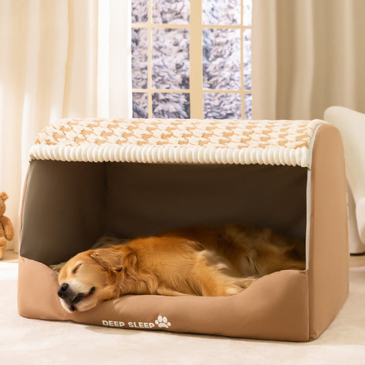 Cooper™ Plush Dog House with Enclosed Design and Washable Cushion