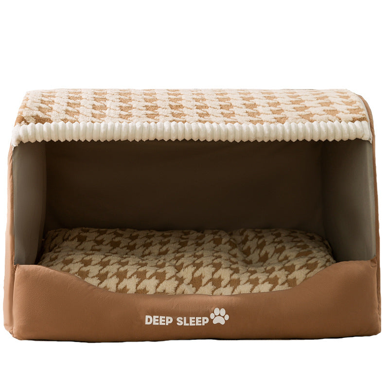Cooper™ Plush Dog House with Enclosed Design and Washable Cushion