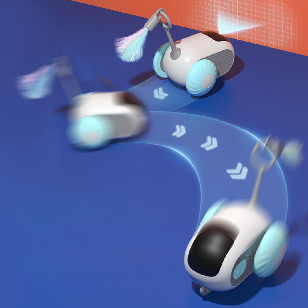 Chase™ Remote-Controlled Cat Toy with Interchangeable Feather & Worm Attachments