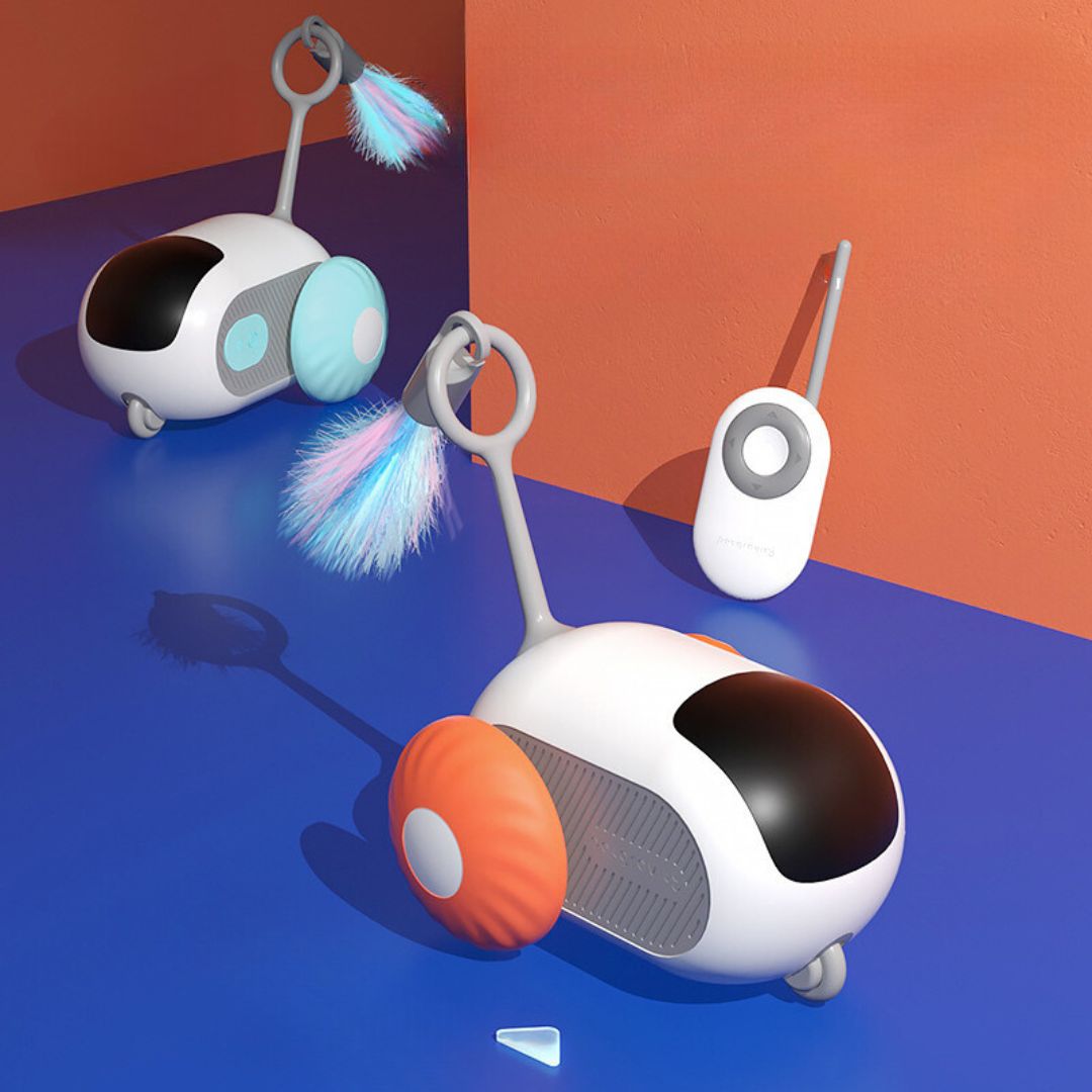 Chase™ Remote-Controlled Cat Toy with Interchangeable Feather & Worm Attachments