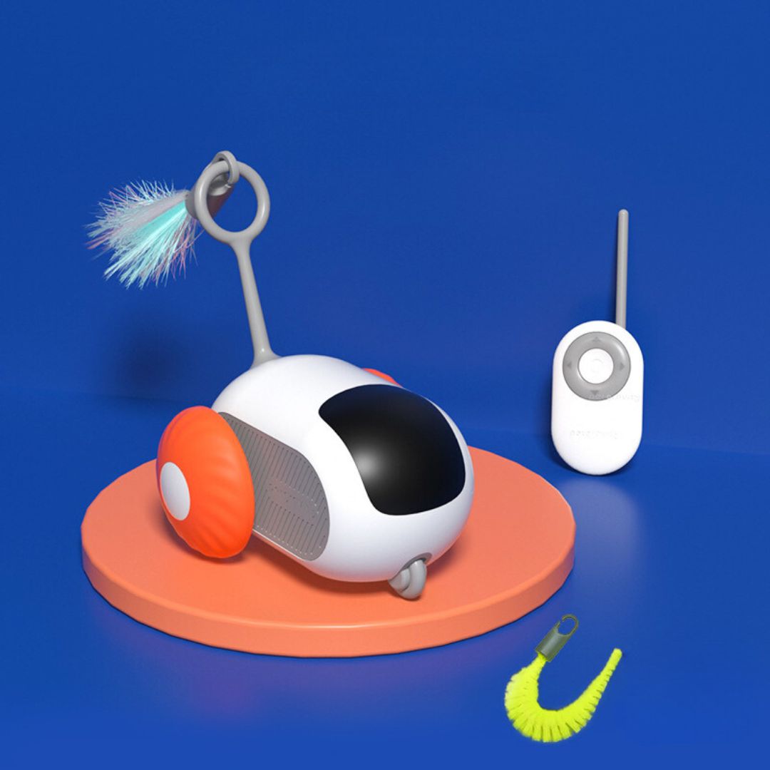 Chase™ Remote-Controlled Cat Toy with Interchangeable Feather & Worm Attachments