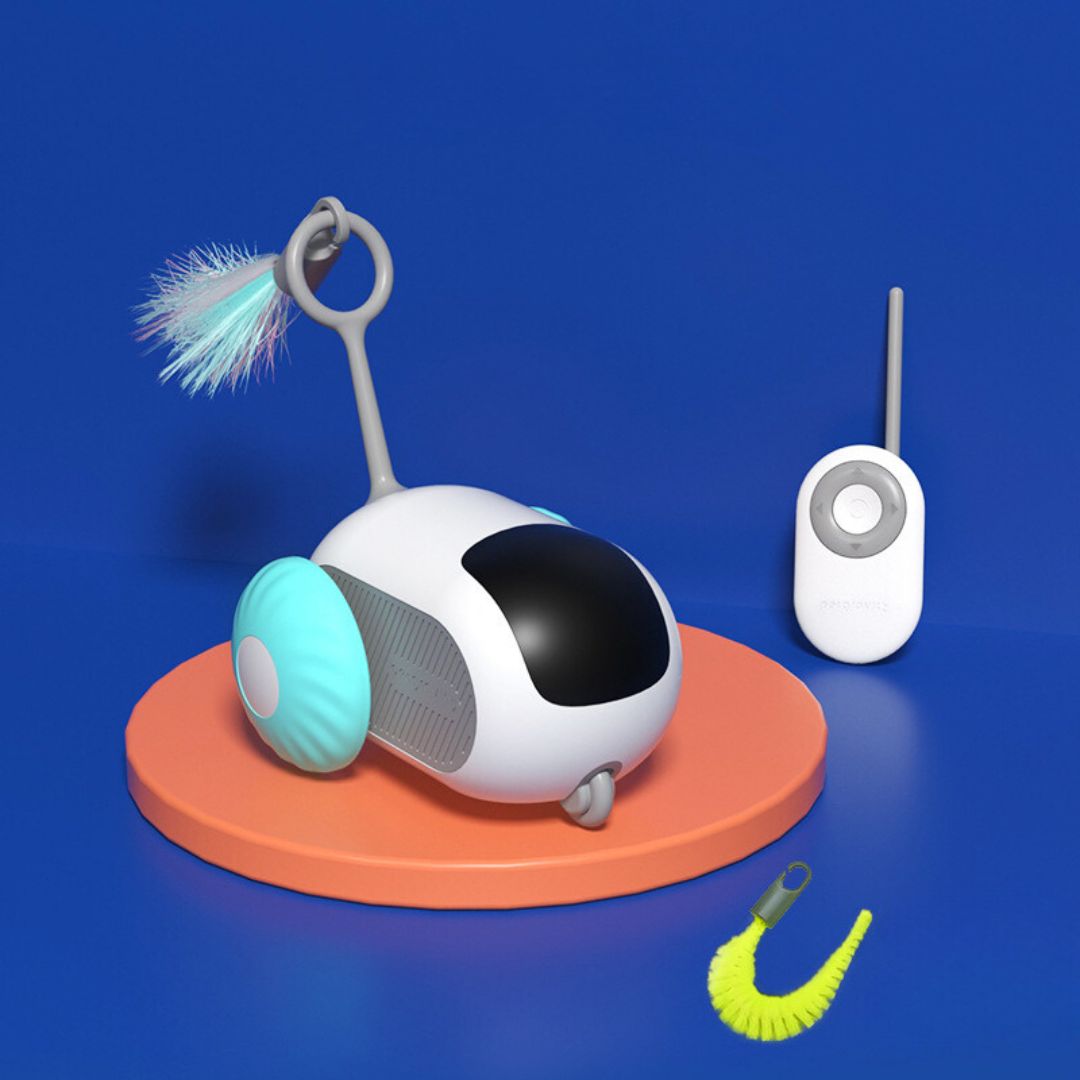 Chase™ Remote-Controlled Cat Toy with Interchangeable Feather & Worm Attachments