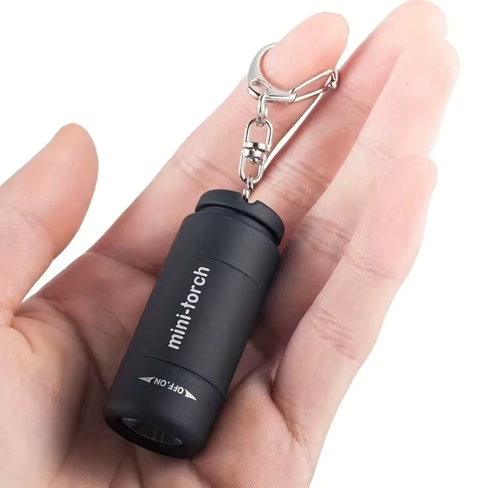 Portable LED Keychain Flashlight with USB Rechargeable Battery for Hiking and Camping