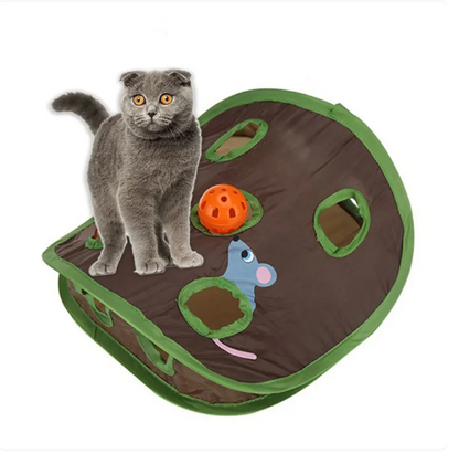 Oliver™ Cat Tent with Toys – Interactive Cave with Mice and Balls