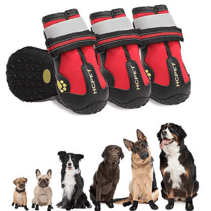 Waterproof Non-Slip Dog Shoes with Reflective Straps and Adjustable Fit