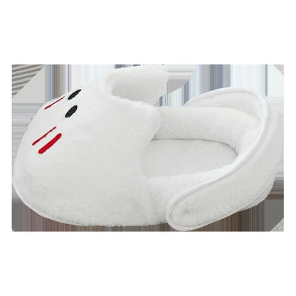Cat Nest Bed with Bunny Slipper Design and Soft PP Cotton Filling