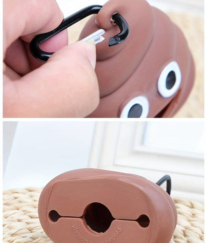 Poop Bag Dispenser for Pets with Carabiner Clip and Fun Design