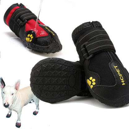 Waterproof Non-Slip Dog Shoes with Reflective Straps and Adjustable Fit