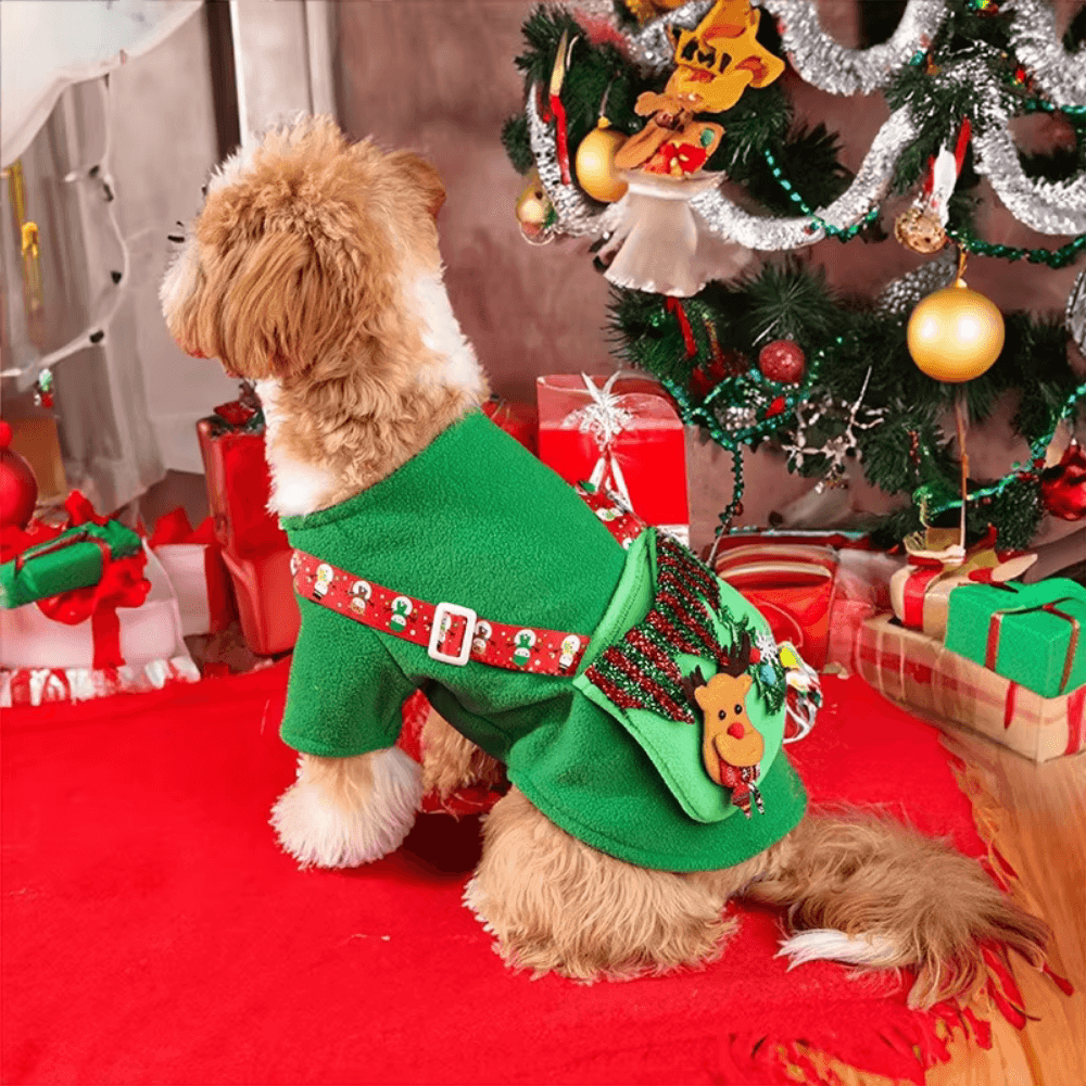 Christmas Elk Dog Dress with Soft Fabric and Festive Design