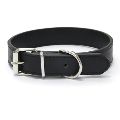 Finn™ Solid PU Leather Dog Collar Adjustable