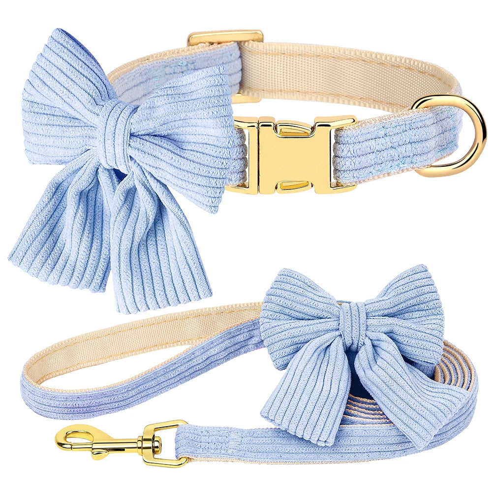 Chloe | Bowtie dog collar and leash set