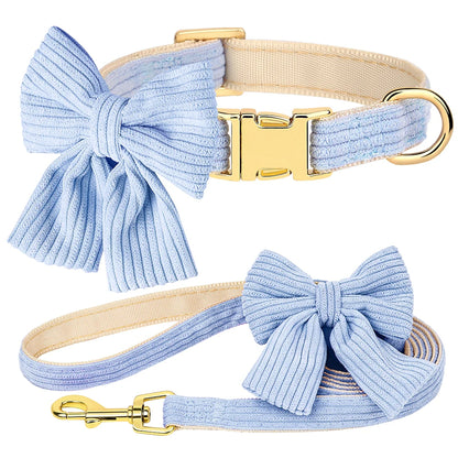 Chloe | Bowtie dog collar and leash set
