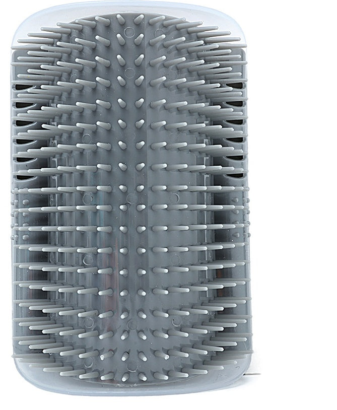 Cat Corner Brush Comb Massager with Catnip for Self-Grooming and Hair Removal