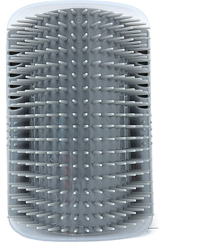 Cat Corner Brush Comb Massager with Catnip for Self-Grooming and Hair Removal