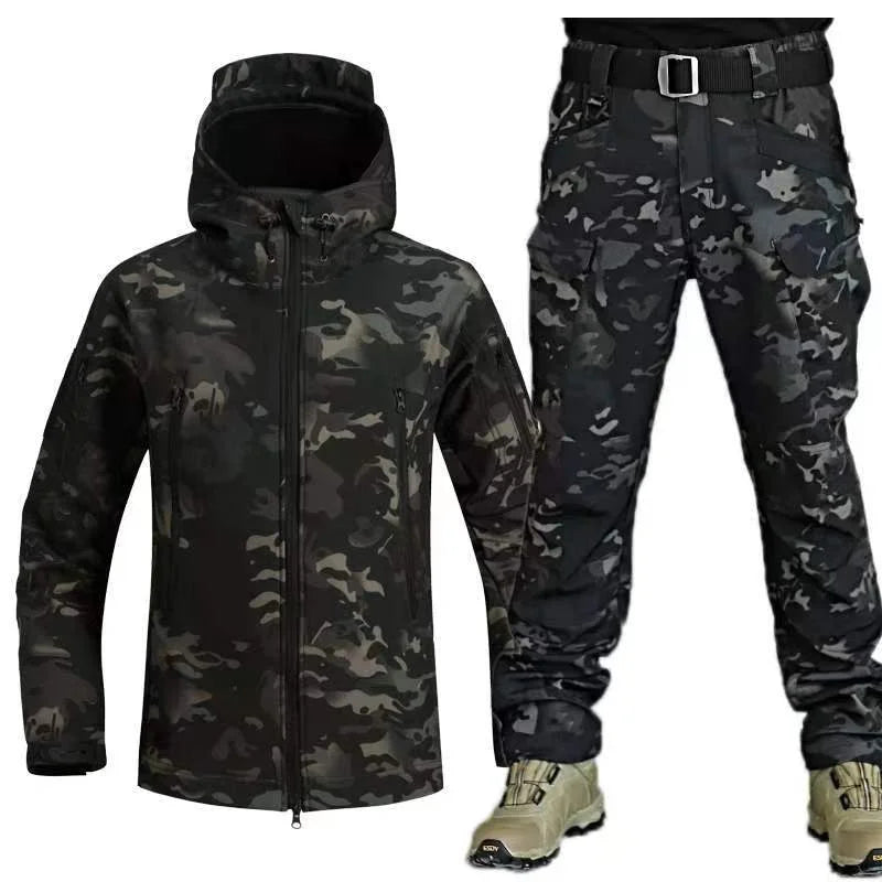 Waterproof Tactical Jacket & Pants Set for Winter Hiking and Outdoor Sports