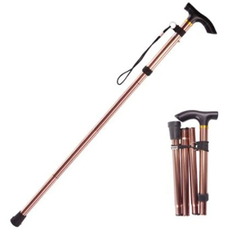 Folding Aluminum Walking Cane – Lightweight Telescopic Hiking & Trekking Stick