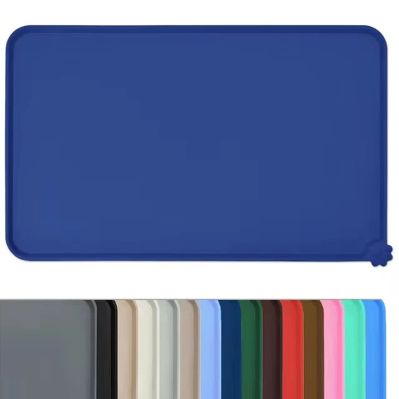 Waterproof Silicone Pet Food Mat – Non-Slip High-Lipped Feeding Pad for Dogs & Cats