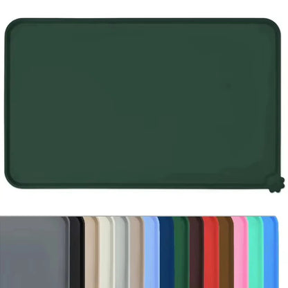 Waterproof Silicone Pet Food Mat – Non-Slip High-Lipped Feeding Pad for Dogs & Cats