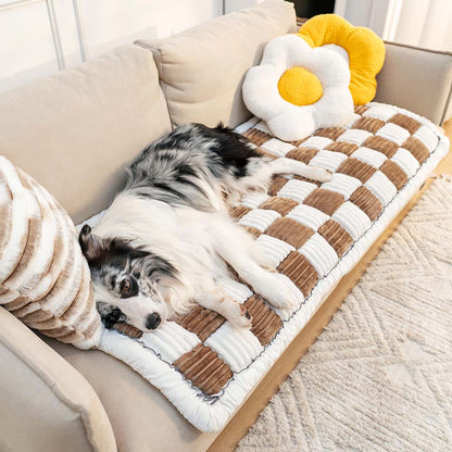 Pet-Friendly Couch Cover with Non-Slip Base and Soft Chenille Fabric
