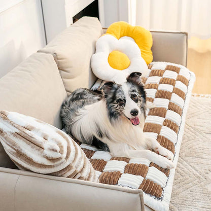 Pet-Friendly Couch Cover with Non-Slip Base and Soft Chenille Fabric