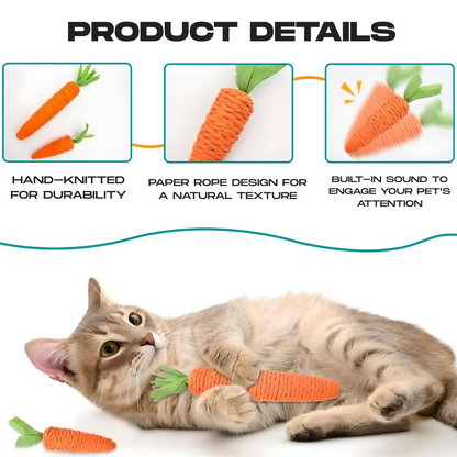Whiskerchew™ Carrot Cat Teething Toy Bite-resistant, scratch-friendly