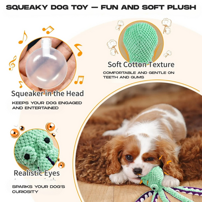 Aquapals™ Octopus Squeaky Dog Toy Durable, bite-resistant