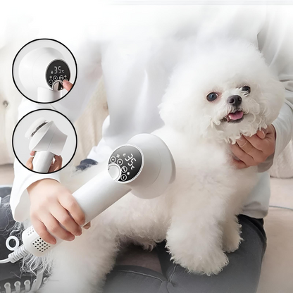 Smart Pet Hair Dryer with Integrated Comb for Dogs and Cats