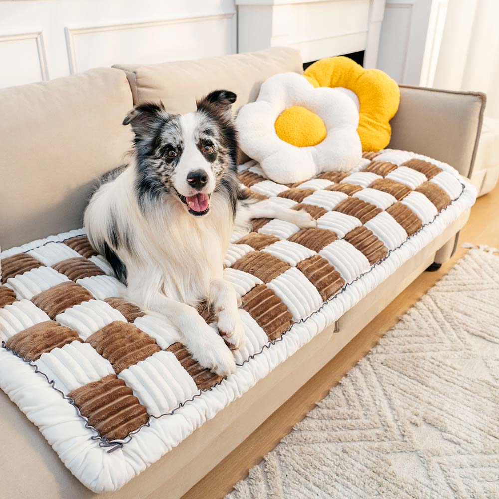 Pet-Friendly Couch Cover with Non-Slip Base and Soft Chenille Fabric