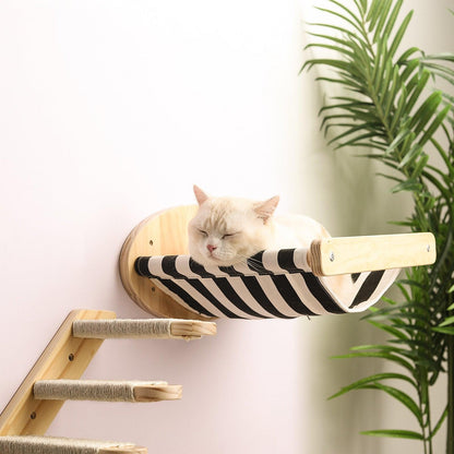 Purrfect Pine Wood Cat Adventure Set – Cozy Hideaways, Climbing Fun & Relaxing Hammock