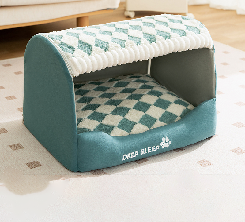 Cooper™ Plush Dog House with Enclosed Design and Washable Cushion